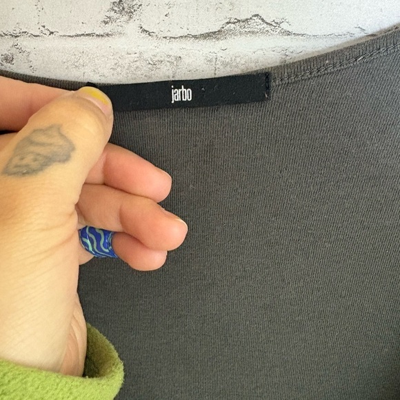 Jarbo Charcoal Gray Pima Cotton Swing Long Sleeve Tee - Picture 3 of 5